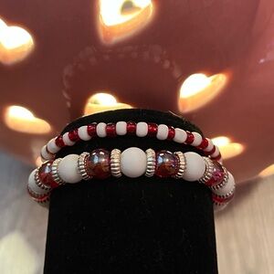 Candy cane bracelet set❤️🤍